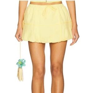 NWOT Amanda Uprichard Yellow/green Bubble Mini Skort Small